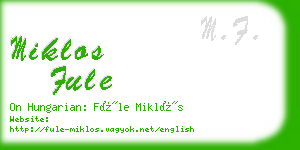 miklos fule business card
