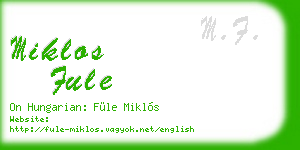miklos fule business card